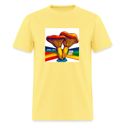 Rainbow Mushroom + Good Vibes Unisex Classic T-Shirt - cornsilk