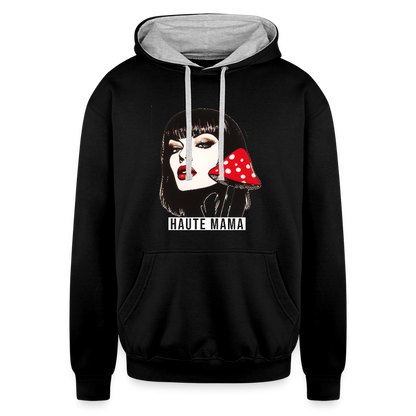 Haute Mama Contrast Hoodie - black/heather gray