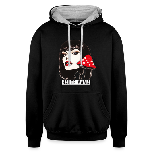 Haute Mama Contrast Hoodie - black/heather gray