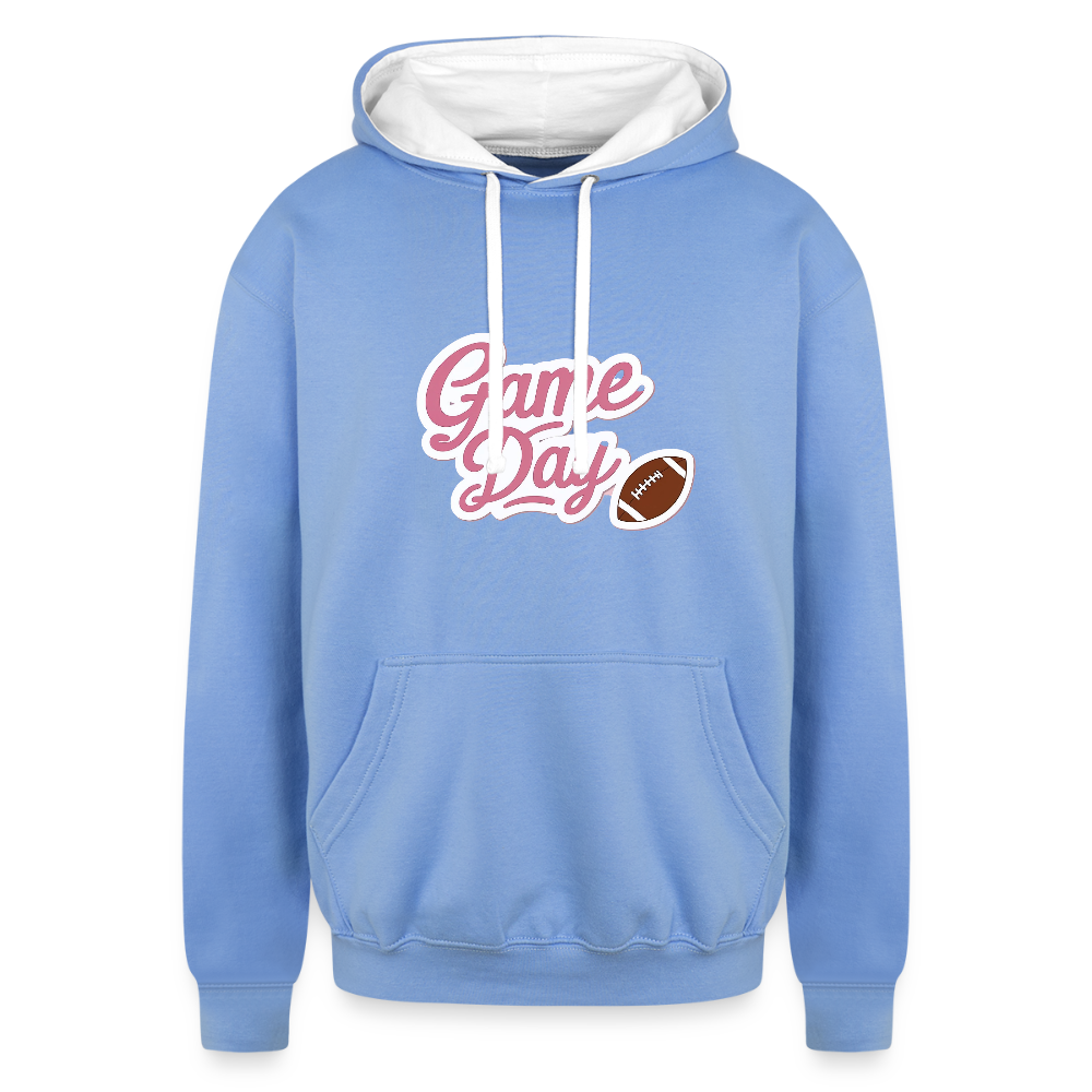 Haute Mama Contrast Hoodie - sky blue/white
