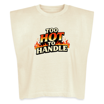 TOO HOT TO HANDLE MUSCLE TANK - faded cream
