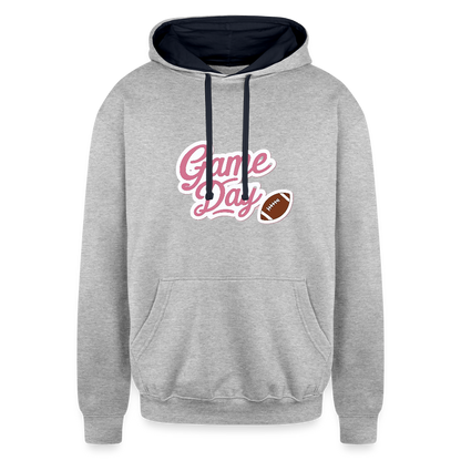 Haute Mama Contrast Hoodie - heather gray/navy
