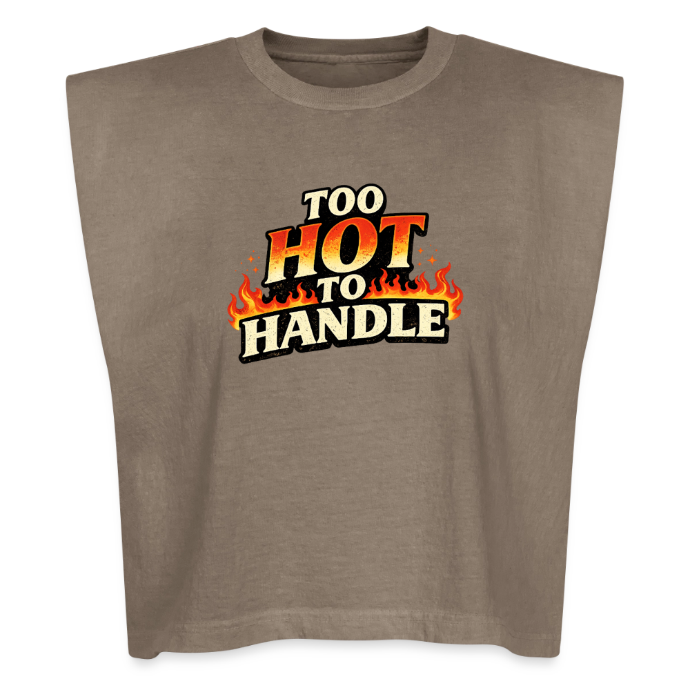 TOO HOT TO HANDLE MUSCLE TANK - faded brown
