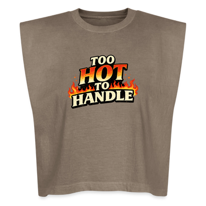 TOO HOT TO HANDLE MUSCLE TANK - faded brown