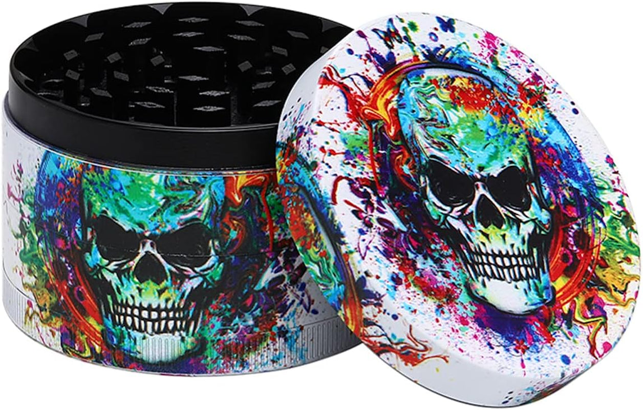 Grinder,Large 2.5" 4 Pieces Zinc Alloy Grinders (Skull Design)