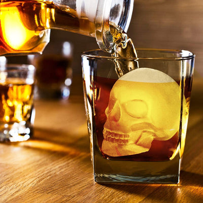 Extra Large 3D Skull Ice Cube Mold Silicone Ice Molds for Whiskey Skull Ice Cube Trays with Funnel for Big Mouth Cup Skull Ice Maker with Resin Chocolate Sugar Whiskey Ice Mold for Parties (1 Pcs)