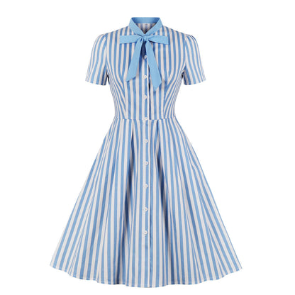 Striped Button Vintage Dress