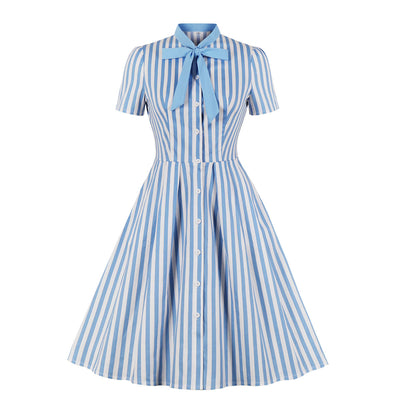 Striped Button Vintage Dress