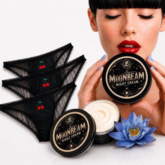 Cherry on Top Bundle — 3-Pack Cherry Panties + Moonbeam Night Cream (SAVE 54%)