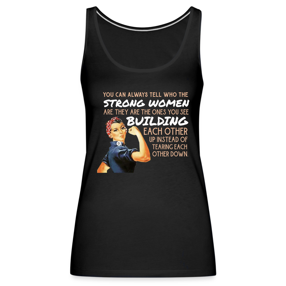 "Strong Women" Women’s Premium Tank Top - black