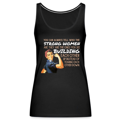 "Strong Women" Women’s Premium Tank Top - black