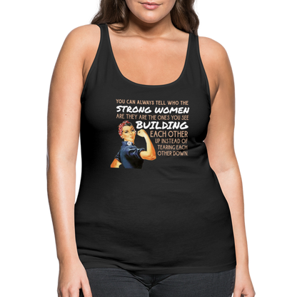 "Strong Women" Women’s Premium Tank Top - black