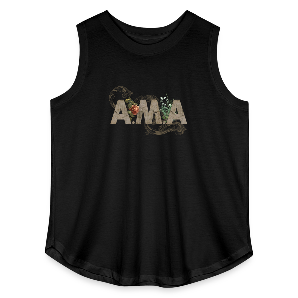 A.M.A. Women's Curvy Plus Size Relaxed Tank Top - black