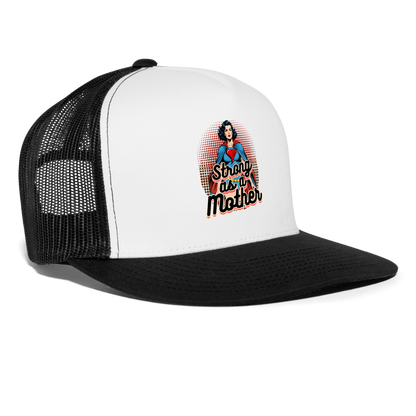 Strong As A Mother Trucker Cap - white/black