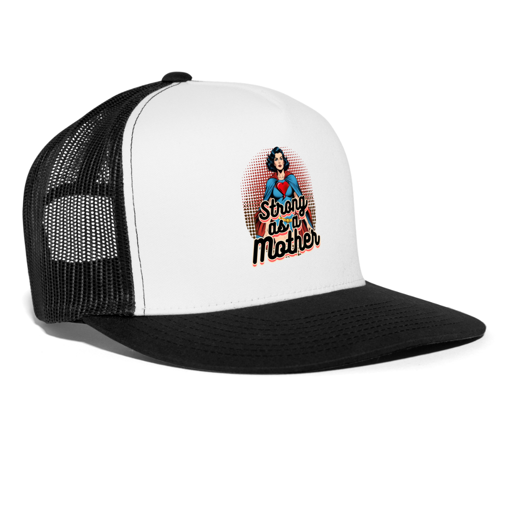 Strong As A Mother Trucker Cap - white/black