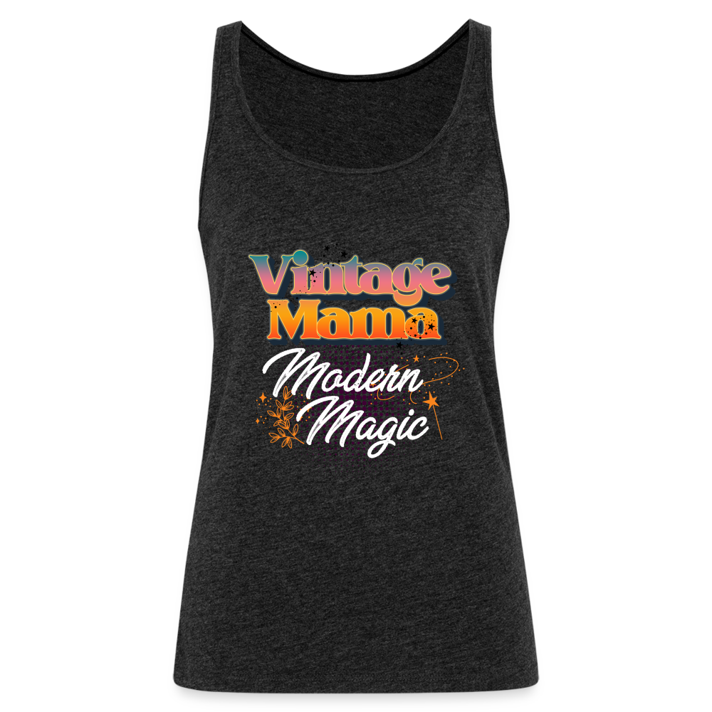 Vintage Mama Modern Magic Women’s Premium Tank Top - charcoal grey