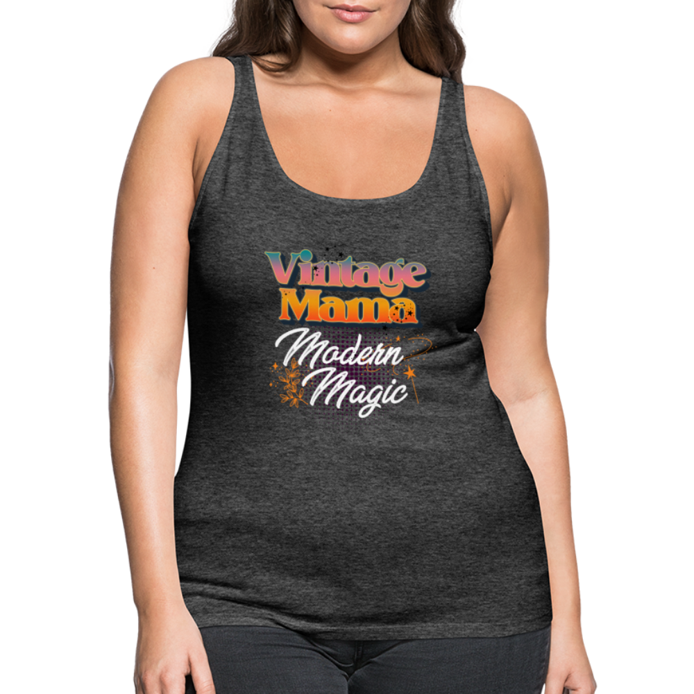 Vintage Mama Modern Magic Women’s Premium Tank Top - charcoal grey