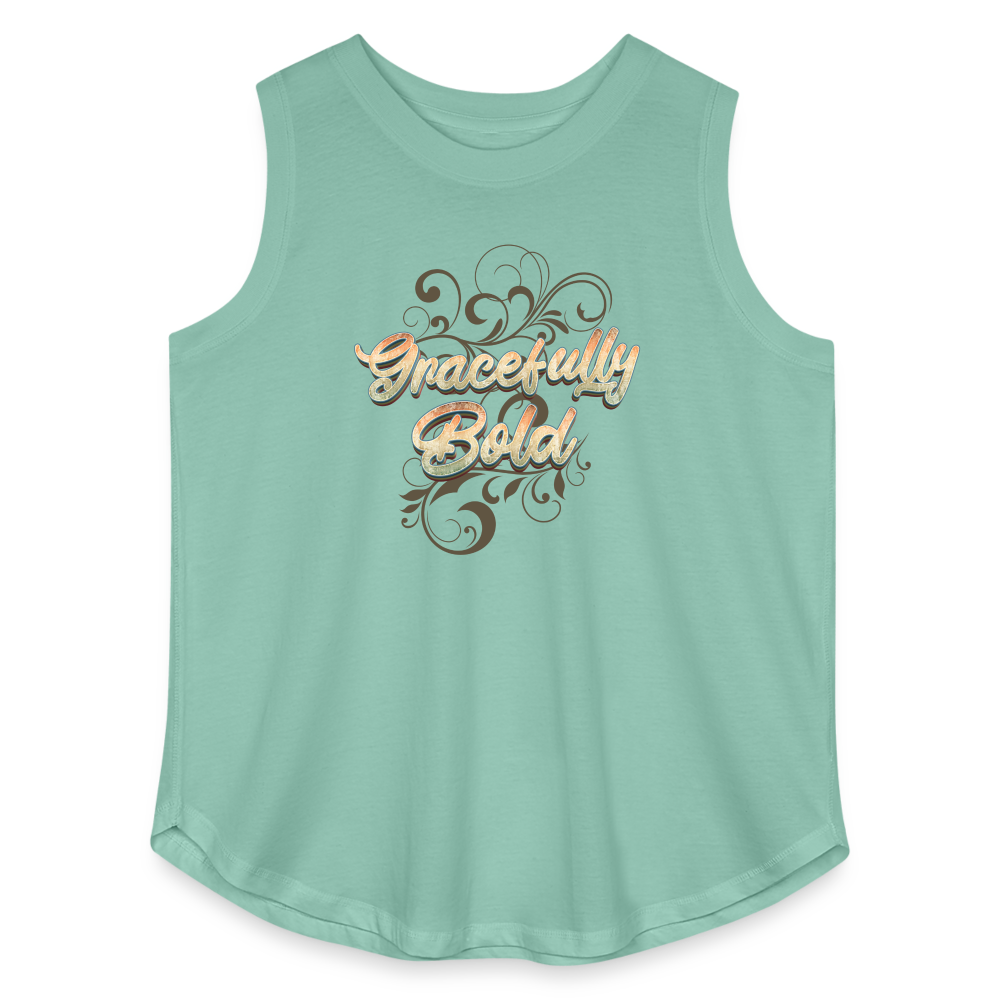 Gracefully Bold Women's Curvy Plus Size Relaxed Tank Top - saltwater