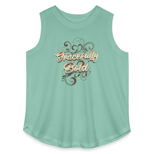 Gracefully Bold Women's Curvy Plus Size Relaxed Tank Top - saltwater