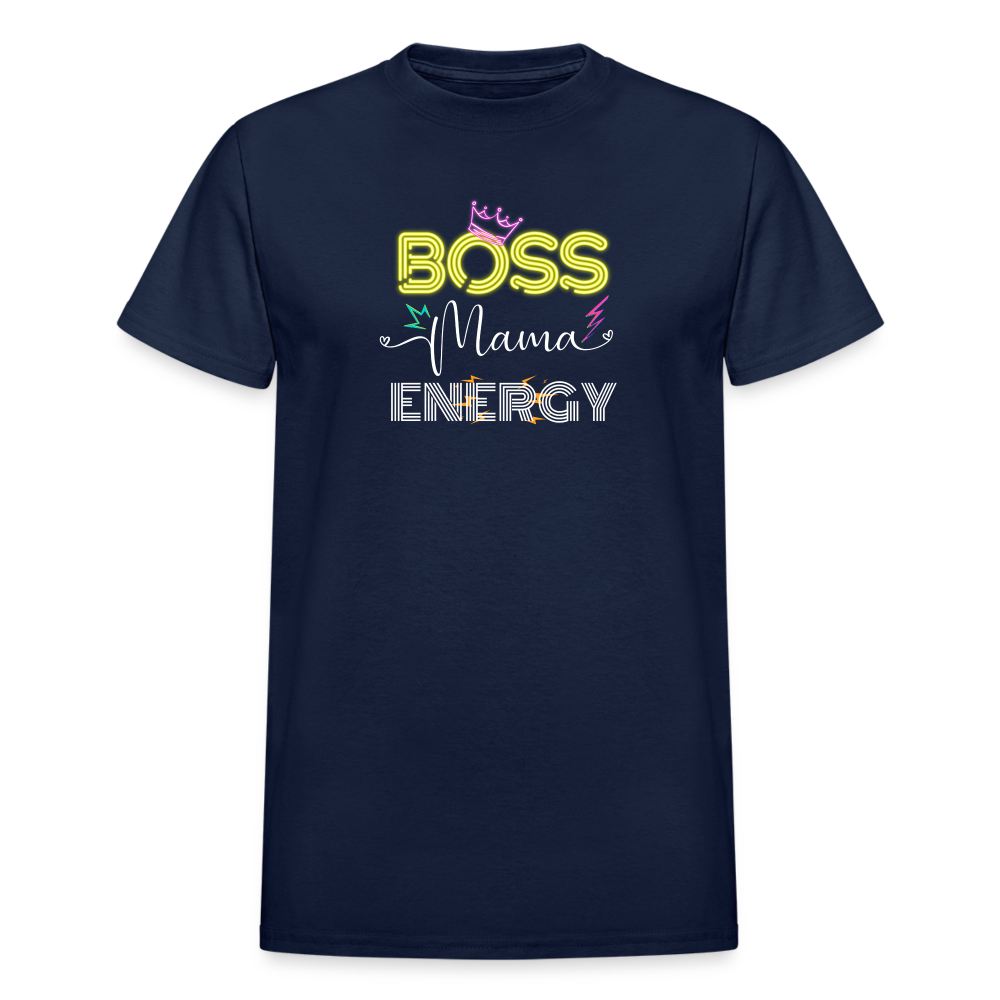Boss Mama Energy Gildan Ultra Cotton Adult T-Shirt - navy