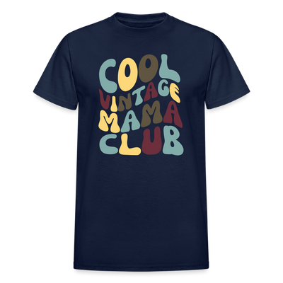 Cool Vintage Mama Club Gildan Ultra Cotton Adult T-Shirt - navy