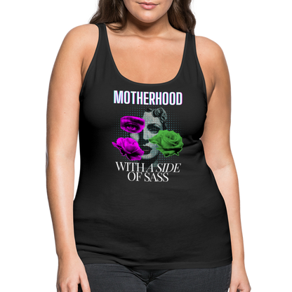 Motherhood With A Side Of Sass Women’s Premium Tank Top - black