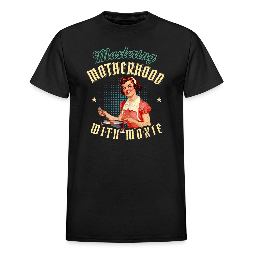 Mastering Motherhood With Moxie Gildan Ultra Cotton Adult T-Shirt - black