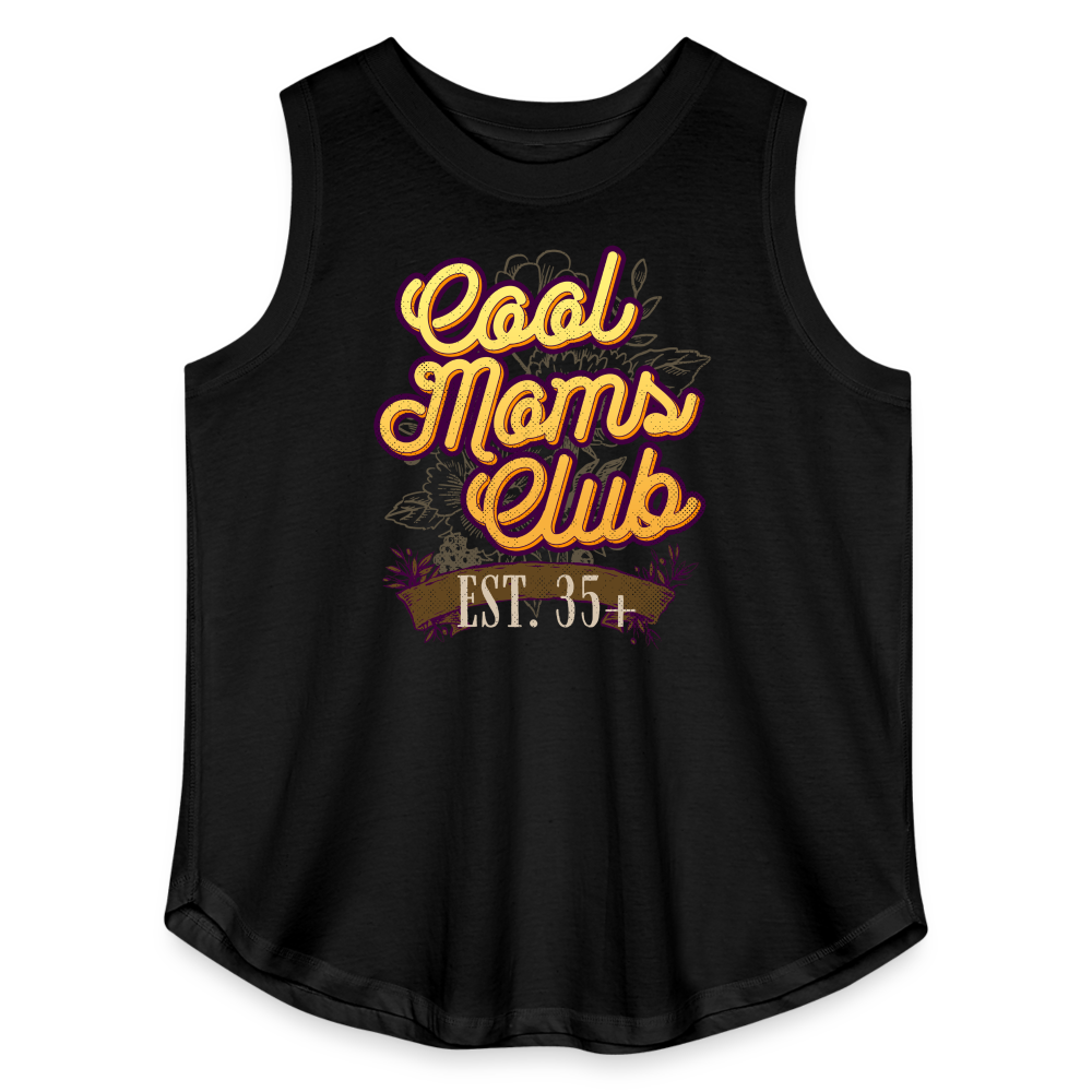 Cool Mom's Club Est. 35 Women's Curvy Plus Size Relaxed Tank Top - black