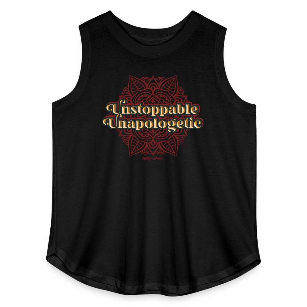 Unstoppable Unapologetic Women's Plus Size Curvy Relaxed Tank Top - black