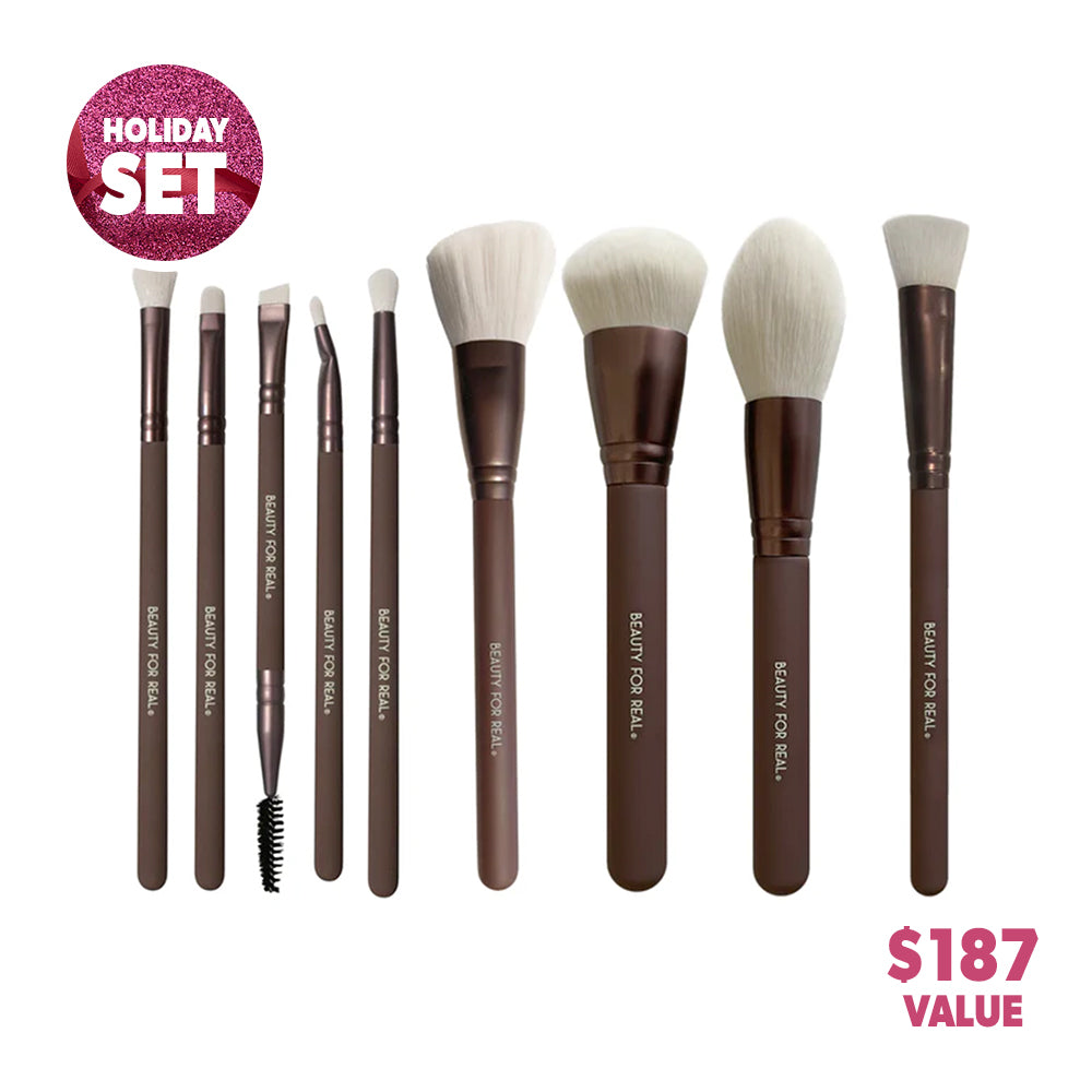 Set of 9 Essential Pro Brushes | Holiday Set